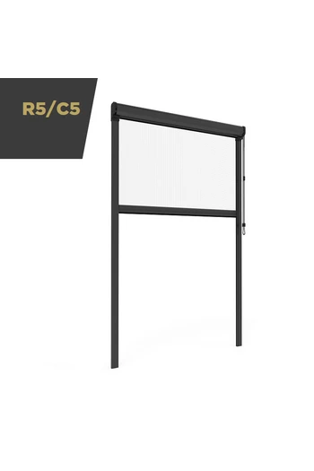R5/C5 Mosquitera vertical enrollable de cadena para ventana o puerta de patio con guías telescópicas