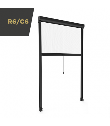 R6/C6 Mosquitera vertical de muelle con cierre de trinquete para ventana