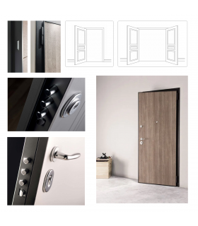 Porte de sécurité de luxe personnalisable à un ou deux vantaux