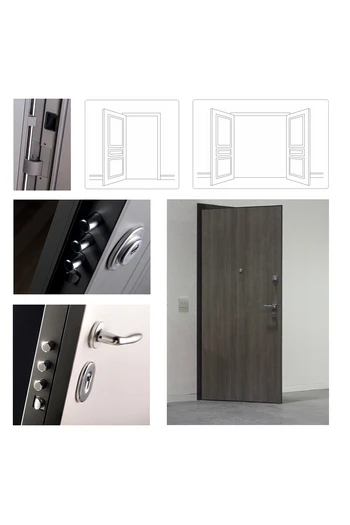 Puerta acorazada Versión elegante con bisagras ocultas que puede personalizarse con una o dos hojas