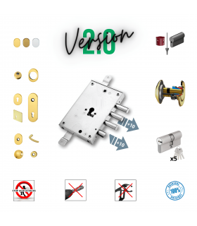 Complete lock kit European cylinder security door for Allmet