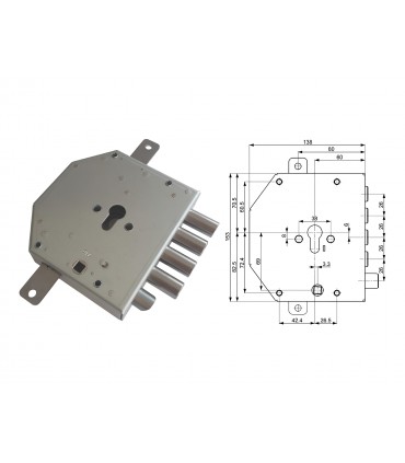 Kit completo de cerradura cilindro europeo puerta de seguridad para Auno