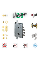 Kit completo de cerradura de puerta de seguridad con cilindro europeo para Cisa 3 pines distancia entre ejes 37