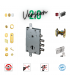 Kit completo de cerradura para puerta de seguridad con cilindro europeo para Cisa 3 pitones distancia entre ejes 37