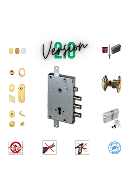 Kit completo de cerradura de puerta de seguridad con cilindro europeo para Cisa 3 pines distancia entre ejes 37