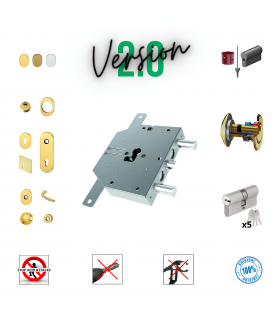 Kit complet de serrure porte de sécurité à cylindre européen pour Esety Corni 50