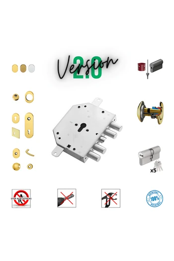Kit completo de cerradura para puerta de seguridad con cilindro europeo para Cr 2251/28