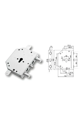 Kit completo de cerradura para puerta de seguridad con cilindro europeo para Cr 2251/56