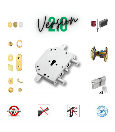 Kit completo de cerradura para puerta de seguridad con cilindro europeo para Cr 2251/56