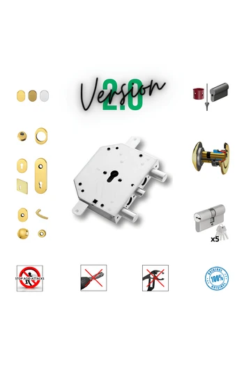 Kit completo de cerradura para puerta de seguridad con cilindro europeo para Cr 2251/56