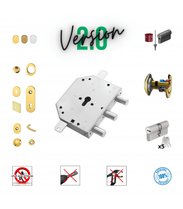 Complete lock kit European cylinder security door for Cr 2251/56 Torterolo spindle only