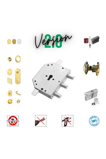 Kit serratura completo porta blindata a cilindro europeo per Cr 2251/56 Torterolo solo mandata