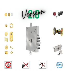 Kit complet de serrure pour porte de sécurité avec cylindre européen pour Cr 2655/28