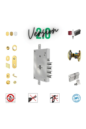 Kit completo de cerradura para puerta de seguridad con cilindro europeo para Cr 2655/28