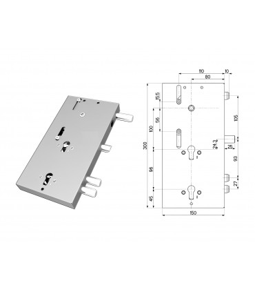 Kit serratura completo porta blindata a cilindro europeo per Beta Ferbona