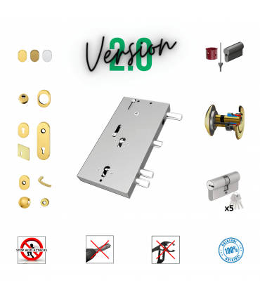 Kit complet de serrure porte de sécurité à cylindre européen pour Beta Ferbona