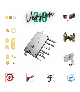 Kit completo de cerradura cilindro europeo puerta de seguridad para Fiamm Iseo Serrablinda