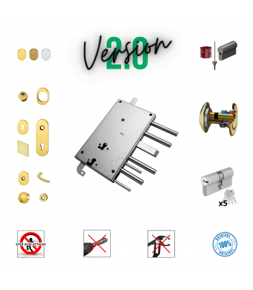 Complete lock kit European cylinder security door for Fiamm Iseo Serrablinda