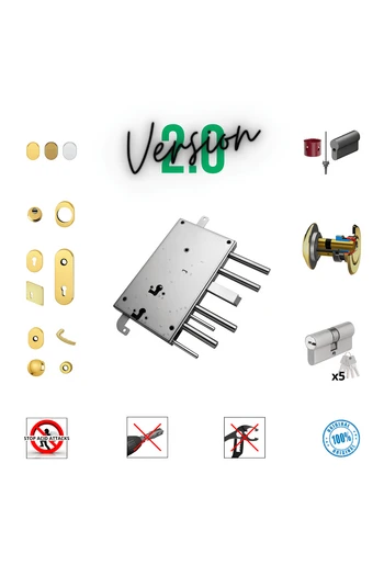 Kit completo de cerradura cilindro europeo puerta de seguridad para Fiamm Iseo Serrablinda