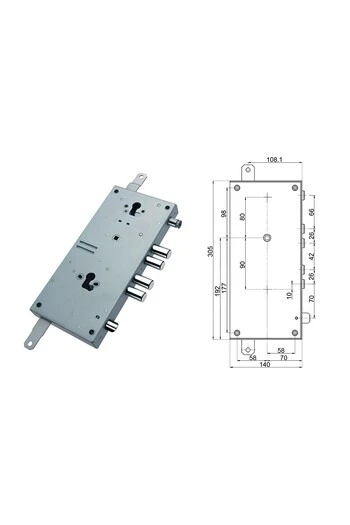 Kit completo de cerradura cilindro europeo puerta de seguridad para Tesio Twin Stop
