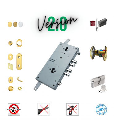 Kit completo de cerradura cilindro europeo puerta de seguridad para Tesio Twin Stop