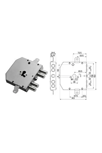 Kit completo de cerradura cilindro europeo puerta de seguridad para Tesio 22 Decentred