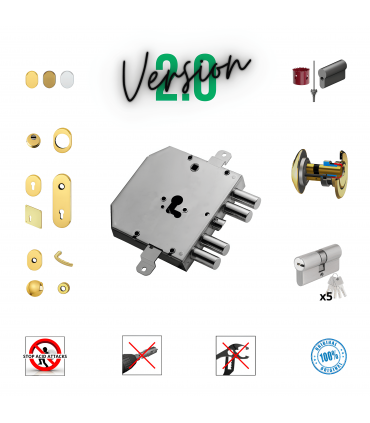 Complete lock kit European cylinder security door for Tesio 22 Decentralized