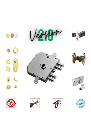 Kit completo de cerradura cilindro europeo puerta de seguridad para Tesio 22 Decentred