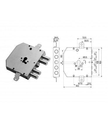 Kit completo de cerradura cilindro europeo puerta de seguridad para Tesio 27 Decentred