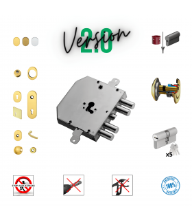 Kit completo de cerradura cilindro europeo puerta de seguridad para Tesio 27 Decentred