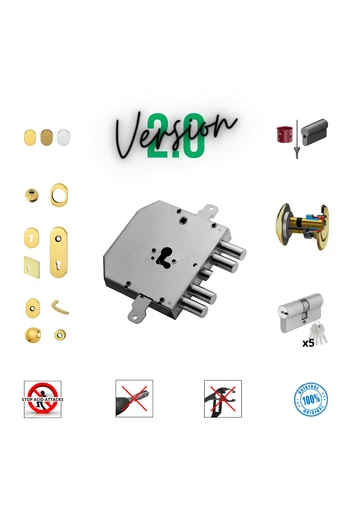 Kit completo de cerradura cilindro europeo puerta de seguridad para Tesio 27 Decentred
