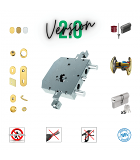 Kit completo de cerradura cilindro europeo puerta de seguridad para Tesio 54 Centrata