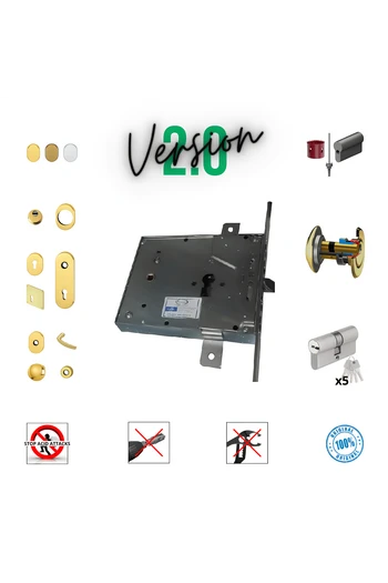 Complete lock kit European cylinder security door for Potent Beta