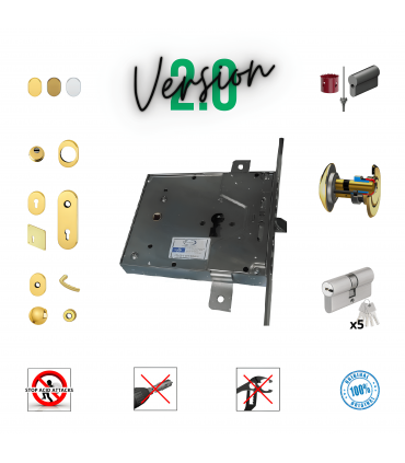 Kit completo de cerradura para puerta de seguridad con cilindro europeo para Potent Beta