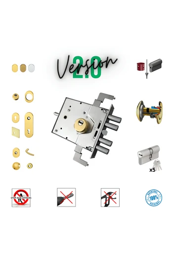 Kit completo de cerradura para puerta de seguridad con cilindro europeo para Potent 1900