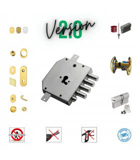 Kit serratura completo porta blindata a cilindro europeo per Megablock