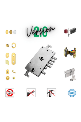 Complete European cylinder security door lock kit for Atra Dierre double cylinder compatible 4+1