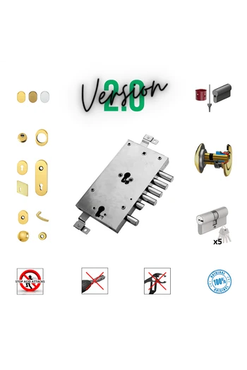 Kit serratura completo porta blindata a cilindro europeo per Atra Dierre doppio cilindro compatibile 4+1