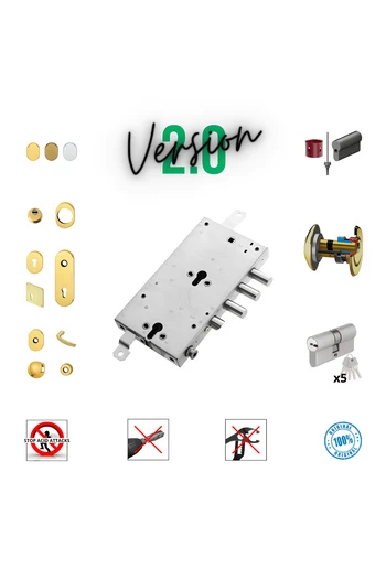 Complete lock kit European cylinder security door for Dibi double cylinder