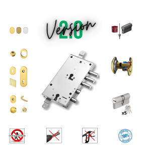Kit completo de cerradura cilindro europeo puerta de seguridad para Mottura Securemme Torterolo 3 pitones doble cilindro