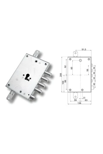Complete lock kit European cylinder security door for Dibi