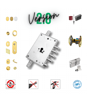 Complete lock kit European cylinder security door for Dibi