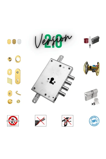 Kit serratura completo porta blindata a cilindro europeo per Dibi solo mandata