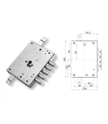 Kit completo de cerradura cilindro europeo puerta blindada sólo para eje Mottura Dierre