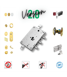 Kit serratura completo porta blindata a cilindro europeo per Mottura Dierre Torterolo solo mandata