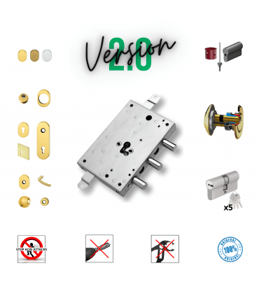 Kit completo de cerradura cilindro europeo puerta blindada sólo para eje Mottura Dierre Torterolo