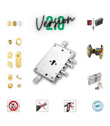 Kit serratura completo porta blindata a cilindro europeo per Isall