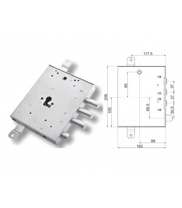 Kit completo de cerradura cilindro europeo puerta de seguridad para Mottura Iseo Gardesa