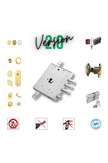 Kit completo de cerradura cilindro europeo puerta de seguridad para Mottura Iseo Gardesa
