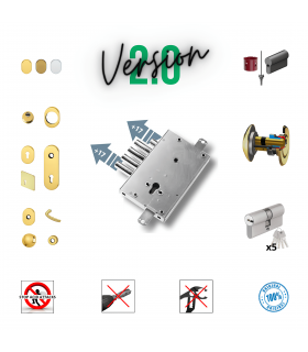 Complete lock kit European cylinder security door for Master extended pins